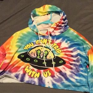 Tie dye long sleeve crop top